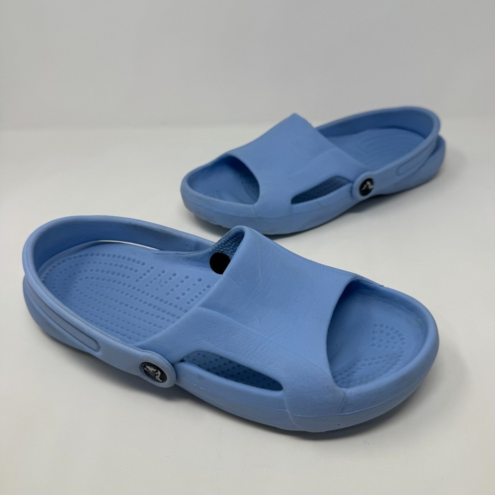 Vintage Crocs Slides with Strap Slip On Sandals Baby Blue Women's Size 9